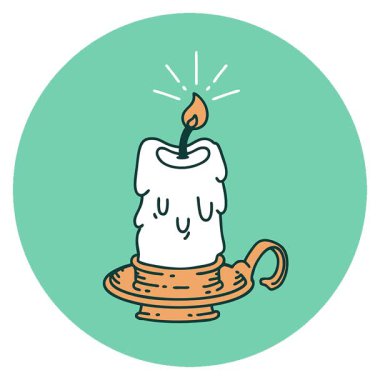 Dövme stili ürkütücü erime mumunun basit bir döngü canlandırma simgesi