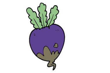 Basit bir çizgi film çizgi romanı karalama pancar kökü