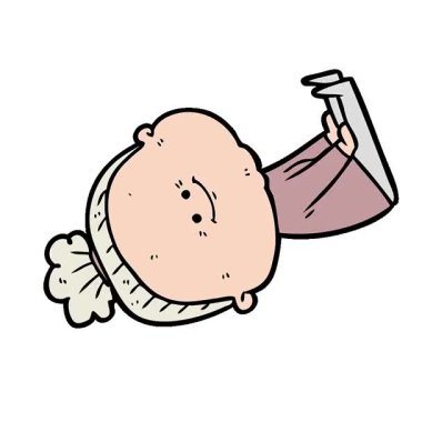 Basit bir çizgi film çizgi filmi mutlu yaşlı kadın.