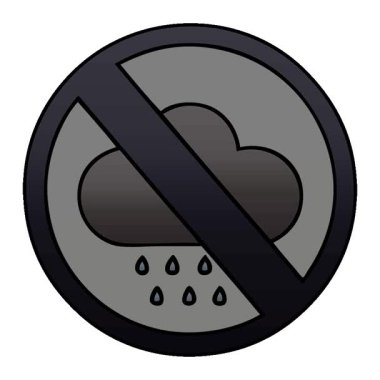 Bir fırtına yağmur bulutu işaretinin basit bir döngü grafikli gölgeli çizgi filmi