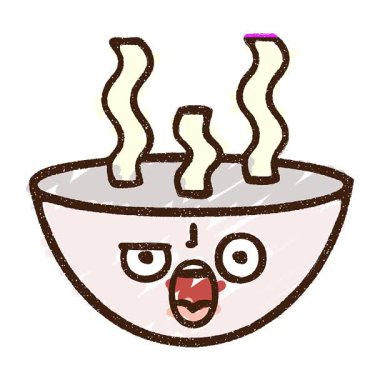 Basit bir döngü canlandırmalı Sıcak Çorba Tebeşiri Çizimi