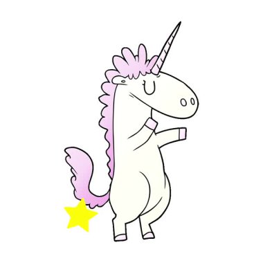 Basit bir döngülü çizgi film tek boynuzlu atı.