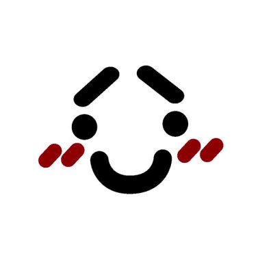 Basit bir döngülü mutlu kızaran yüz simgesi