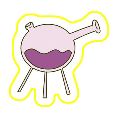 Basit bir döngü çizilmiş el çizimi bir bilim test tüpü karalaması