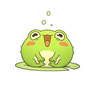 Lilypad 'de basit bir kıvrımlı sevimli kurbağa.