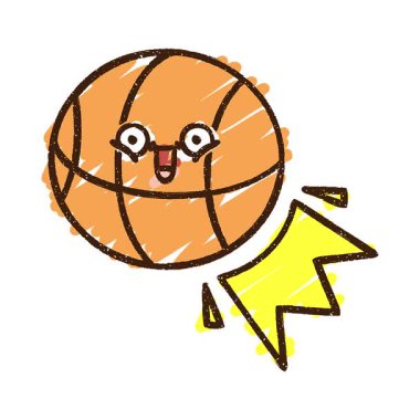 Basit bir döngü animasyon Basket Topu Tebeşir Çizimi