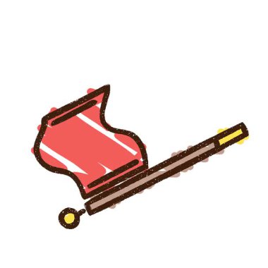 Basit bir sallanan bayrak tebeşiri çizimi