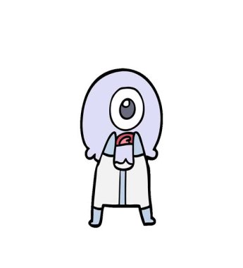 Basit bir döngülü çizgi film Tepegöz uzaylı uzay adamı