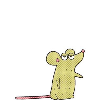 Basit bir döngü çizilmiş el yazması çizgi film faresi