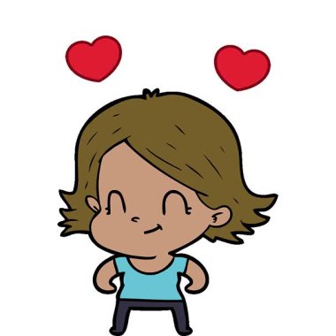 Basit bir çizgi film karakteri dostu kız.