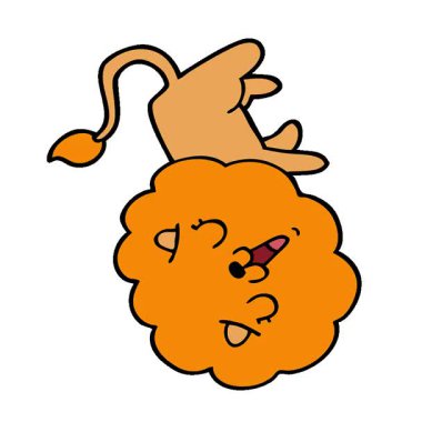 Basit bir döngü animasyon sevimli çizgi film aslanı