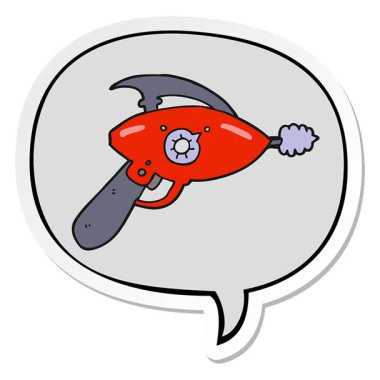 Konuşma kabarcığı çıkartmalı basit bir döngü çizgi film silahı.