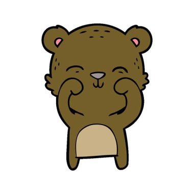 Basit bir döngülü mutlu çizgi film ayısı.