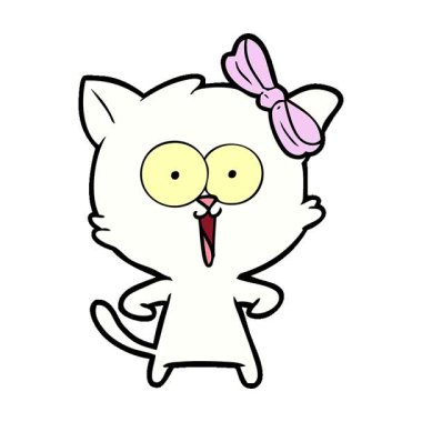 Basit bir çizgi film kedisi.