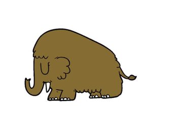 Basit bir döngü çizgi film mamutu.