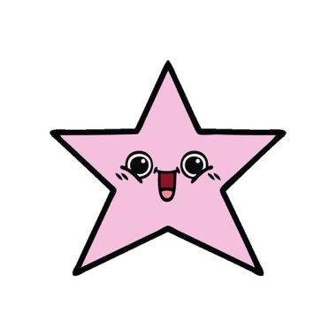 Bir yıldız balığının basit bir çizgi filmi.