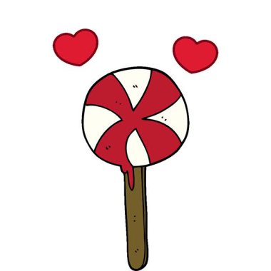 Basit bir çizgi film lolipopu.