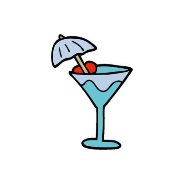 Basit bir çizgi film çizgi romanı martini içeceği.