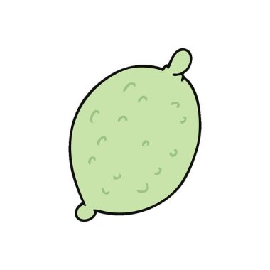 Basit bir döngü hareketli el çizimi çizgi film limonu