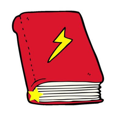 Basit bir döngü çizgi film büyü kitabı.