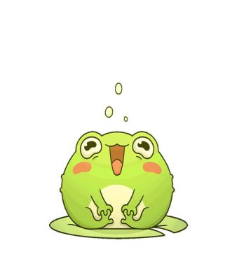 Lilypad 'de basit bir kıvrımlı sevimli kurbağa.