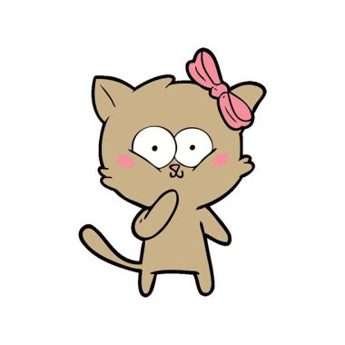 Basit bir çizgi film kedisi.