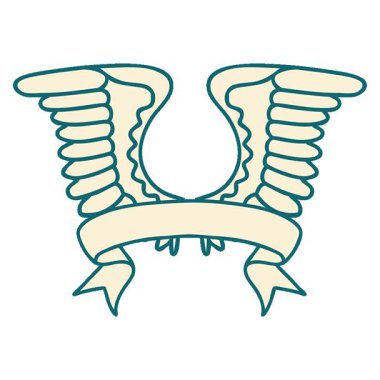 Basit bir döngü, geleneksel dövmesi ve kanadı var.