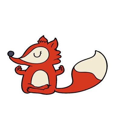 Basit bir döngülü çizgi film tilki meditasyonu.