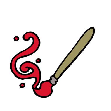 Basit bir çizgi film animasyon boya fırçası.