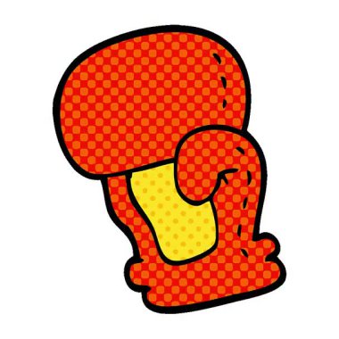 Basit bir çizgi film karalama boks eldiveni.