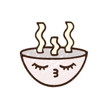 Basit bir döngü canlandırmalı Sıcak Erişte Tebeşiri Çizimi