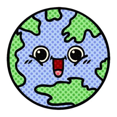 Dünya gezegeninin basit bir çizgi roman tarzı çizgi filmi.