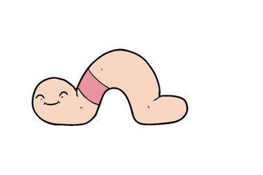 Basit bir çizgi film solucanı.