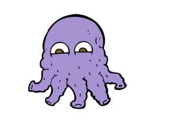 Basit bir döngülü çizgi film uzaylı mürekkep balığı yüzü.