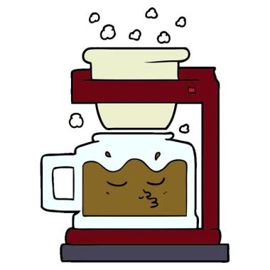 Basit bir çizgi film filtresi kahve makinesi.