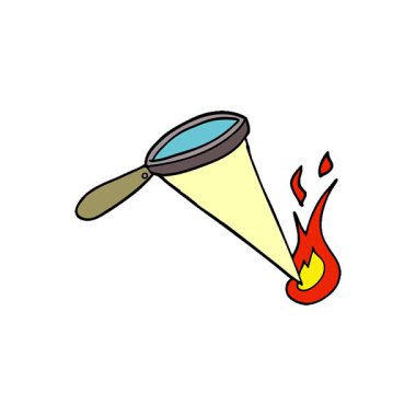 Basit bir döngü animasyon çizgi film karalama büyüteç