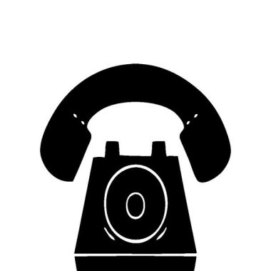 Eski bir telefon simgesinin basit bir döngü canlandırmalı düz sembolü