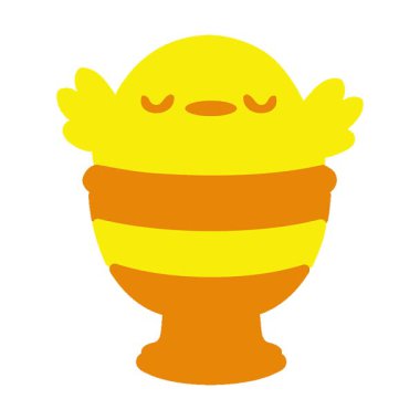 Yumurta kabında küçük sevimli bir kuş yavrusu.