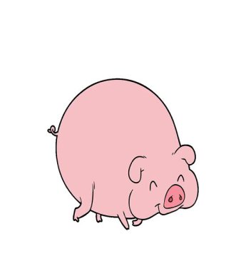 Basit bir çizgi film kahramanı domuz.