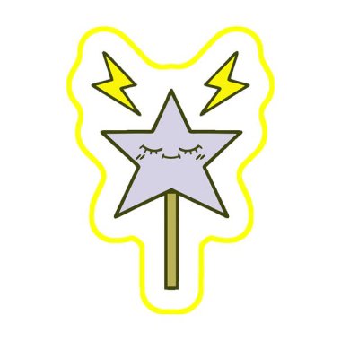 Sihirli bir değneğin basit bir çizgi filmi.