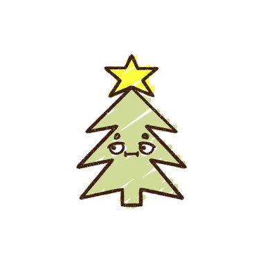 Basit bir döngü animasyon Noel ağacı tebeşiri çizimi