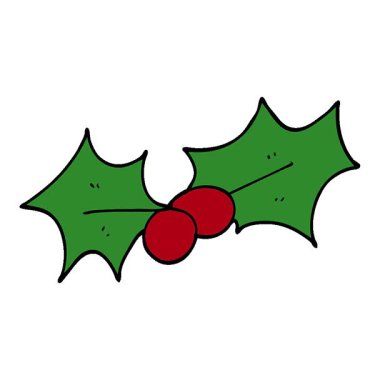Basit bir döngülü çizgi film karalaması Noel 'i kutluyor.