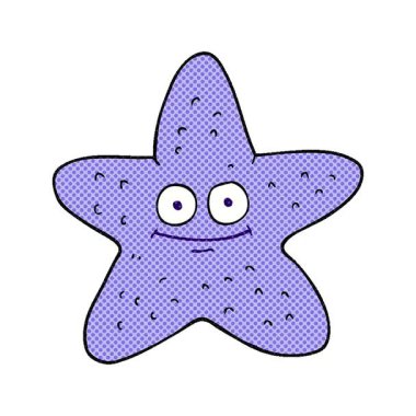 Basit bir serbest çizim çizgi film deniz yıldızı animasyonu