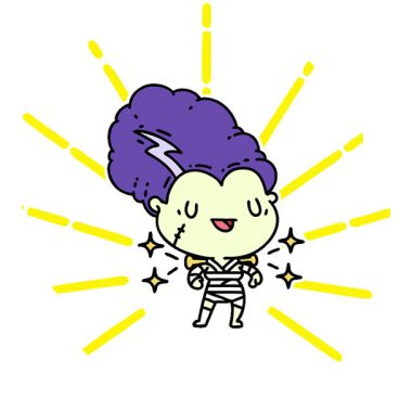 Geleneksel dövme stili zombi gelin karakterinin basit bir canlandırması.