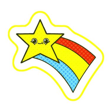 Kayan bir gökkuşağı yıldızının basit bir çizgi romanı.