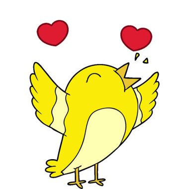 Basit bir çizgi film kuşu.