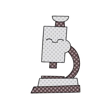 Basit bir mikroskop döngüsü çizgi roman tarzı karikatürü