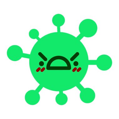 Basit bir döngü animasyon kızgın virüs