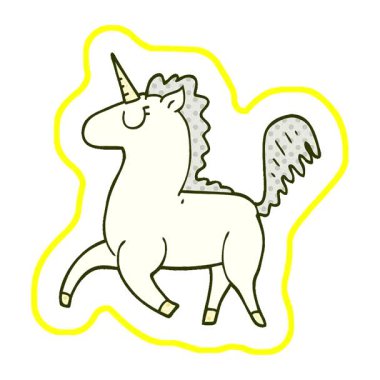 Basit bir çizgi film animasyonu. Tek boynuzlu at.