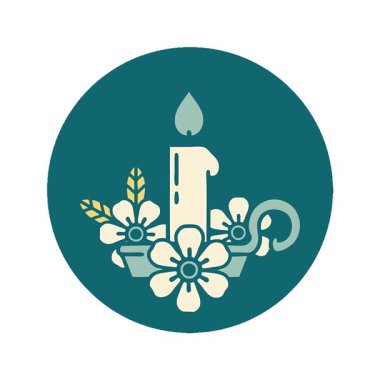 Mum tutucunun basit bir ikonik dövme görüntüsü